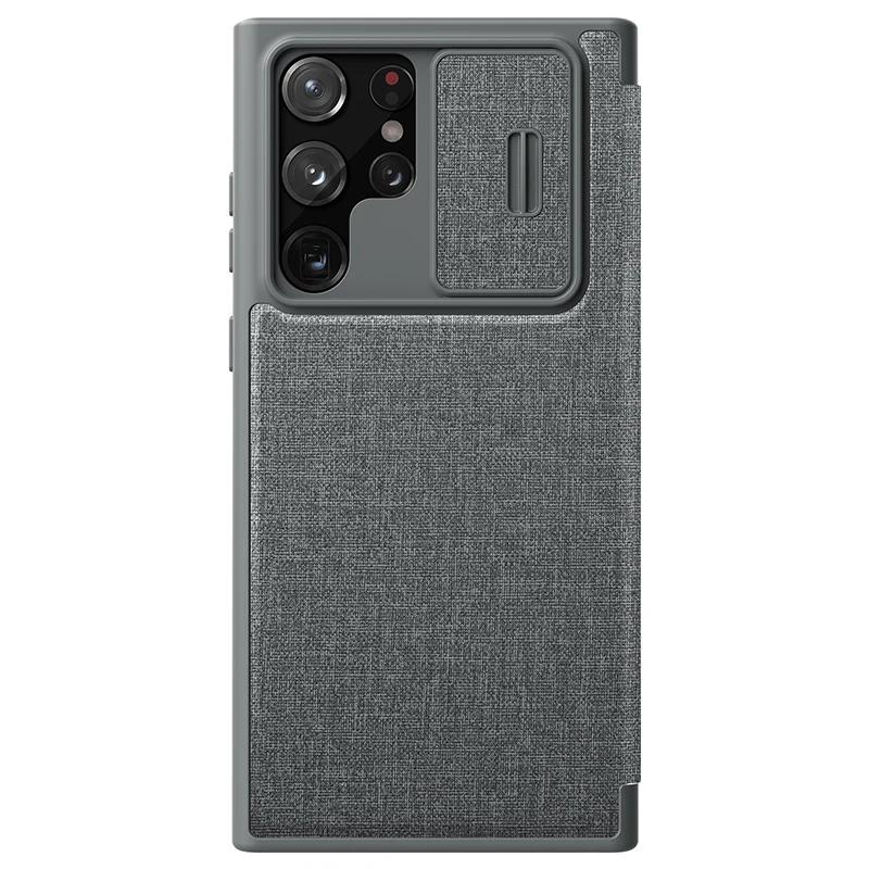 Do etui Samsung Galaxy S23 S22 Ultra Nillkin CamShield Skórzane etui z klapką Etui z przesuwaną osłoną aparatu do Samsung S23 FE S22 Plus 5G Pokrowiec