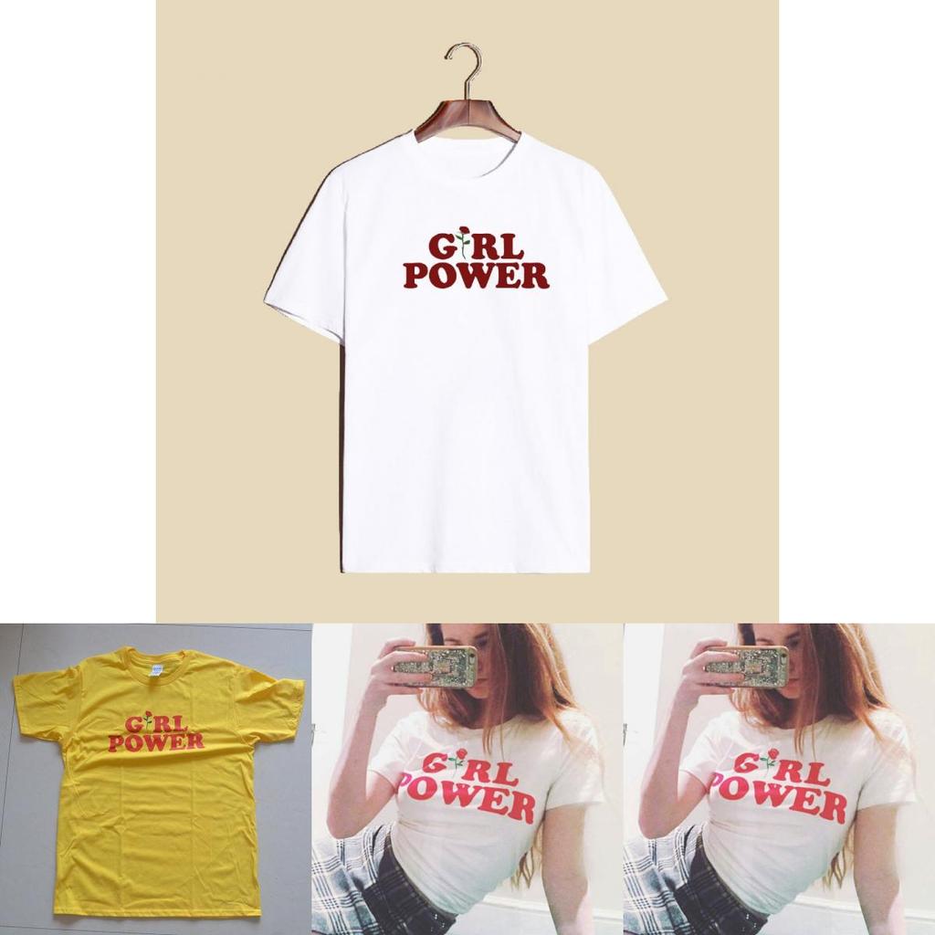 Premium Quality Casual T-shirt Featuring Girl Power Message For Confident Femmes