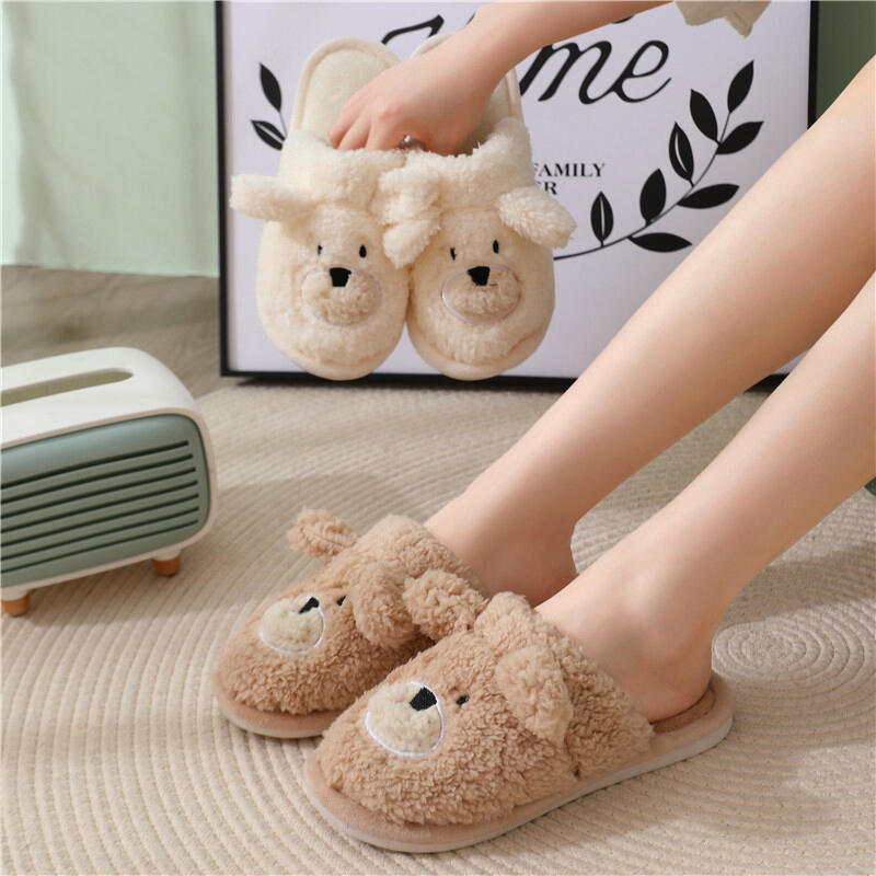 Зимние тапочки Poggle Флис Офисные Меховые Домашние Тапочки DD-11559 white