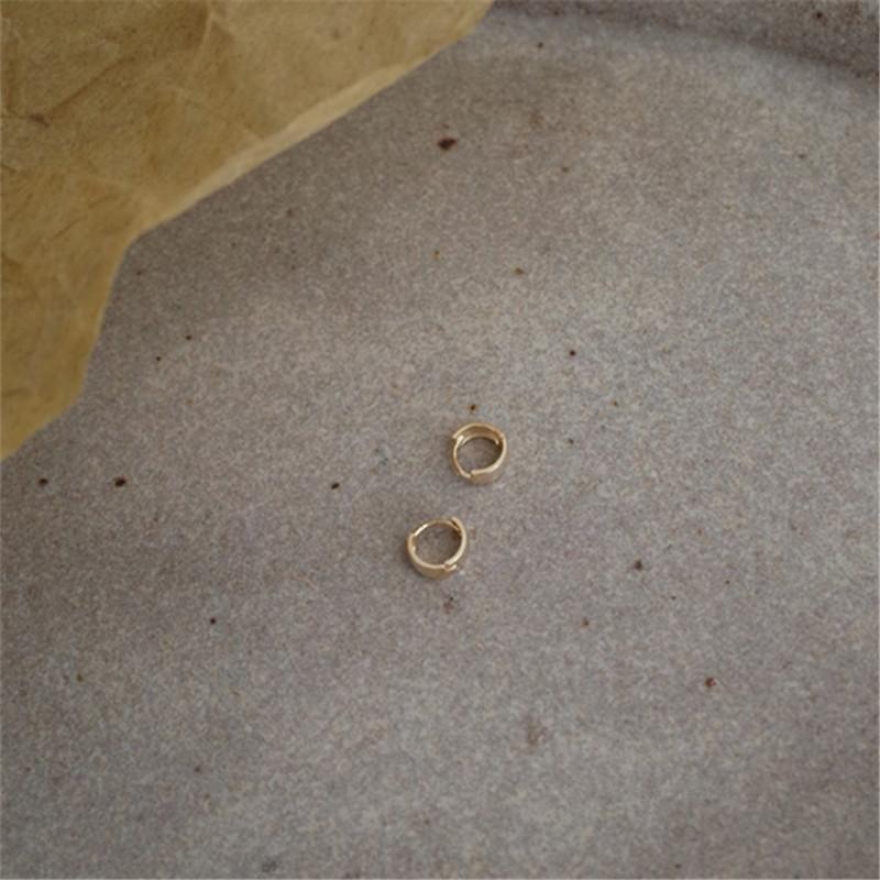 925 Sterling Silver INS Glossy Small Earrings for Women Fashion Temperament 14K Gold Plated Ear Jewelry Gift