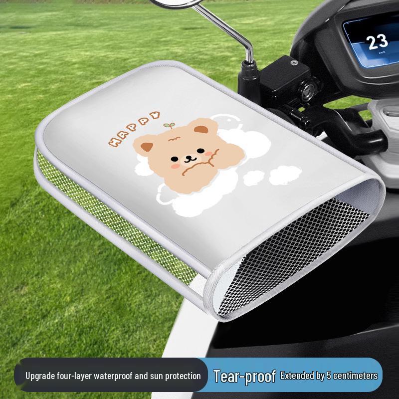 Summer Sun Protection Breathable Electric Scooter Motorcycle Gloves: Wind & Rainproof Handlebar Covers
