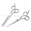 Silver 6 Inch Household Haircut Hairdressing Scissors Flat Scissors Bangs Scissors Knife Holder Scraper Set