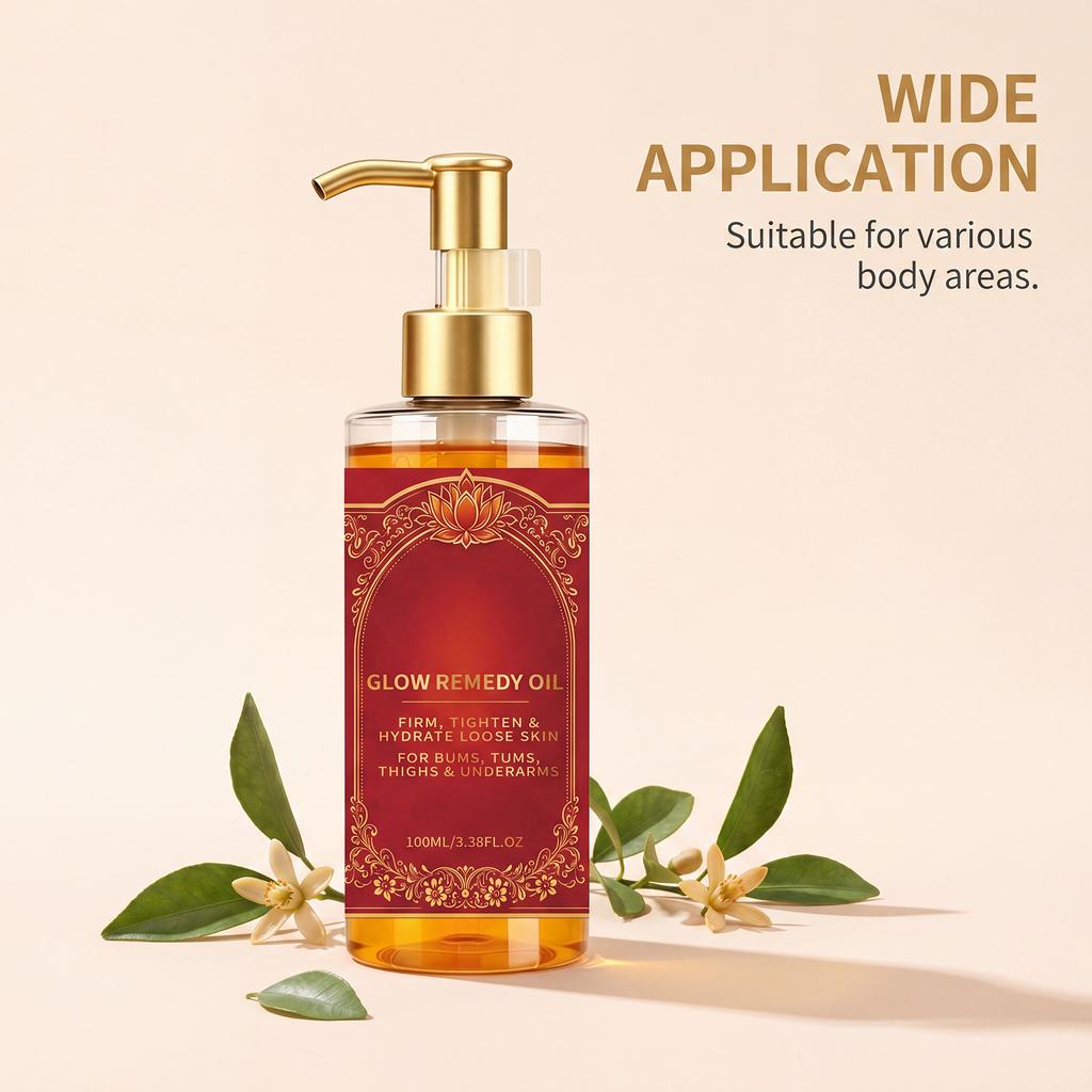Glow Remedy Oil Body Care Oil 100ml Firm Tighten Hydrate Skin for Bums Tums Thighs and Underarms Daily Use Body Oil