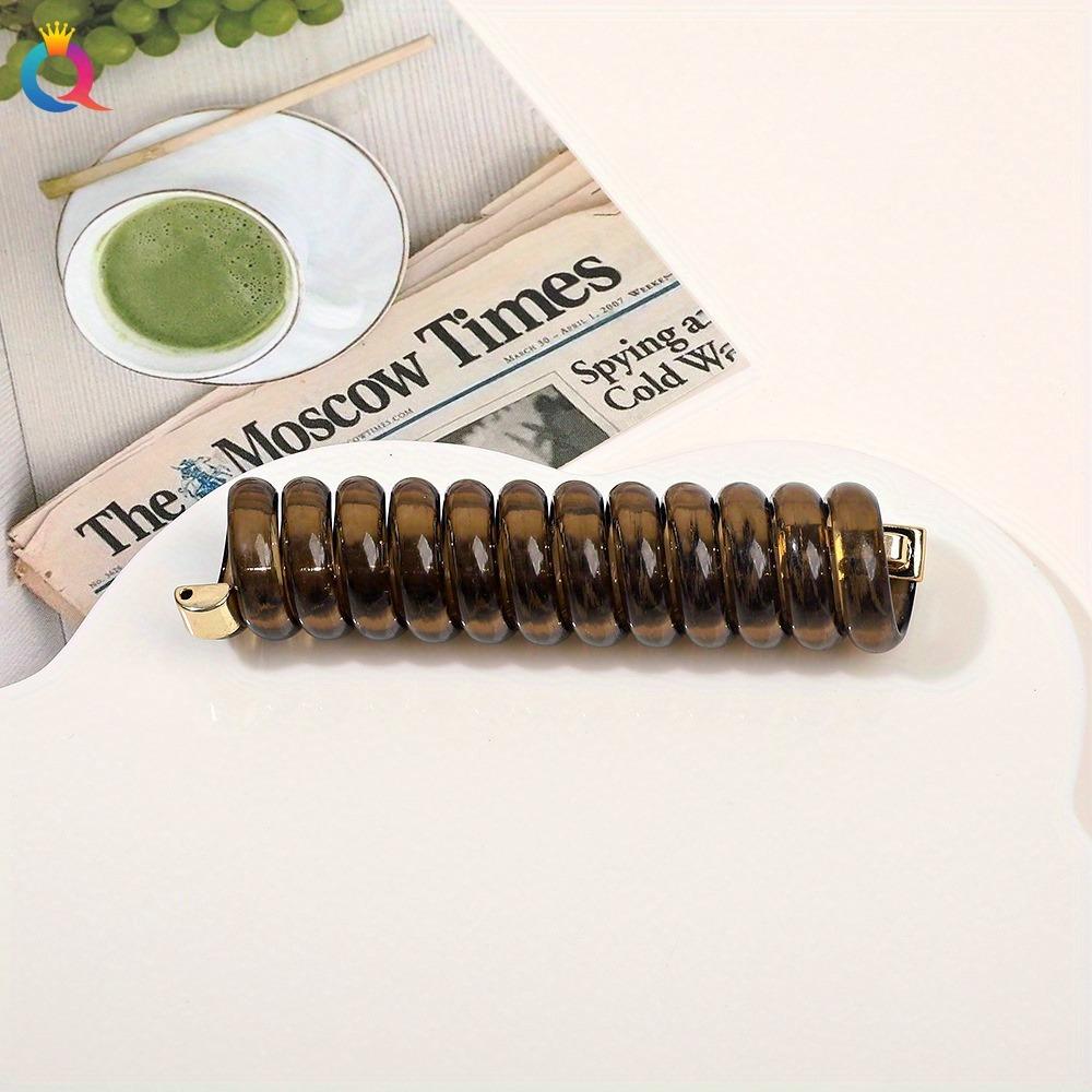 2pcs/set Spiral Hair Tie Resin Hair Tie Elastic Hair Rope Ponytail Holder Hair Accessories