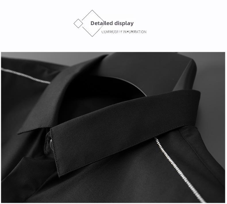 Pánská evropská lehká luxusní vyšívaná nežehlivá košile s dlouhým rukávem