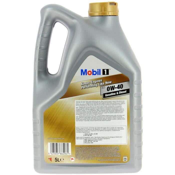 Mobil huile-additif mobil 1 fs - synthetique / 0w40 / 5l