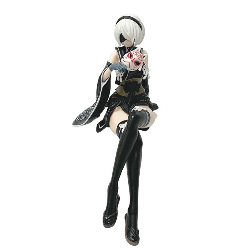 NieR:Automata Cheongsam YoRHa Type A No.2 Figurine Desk Sexy Girl 2B Cheongsam Mask GK Statue Pvc Model Collect Toy