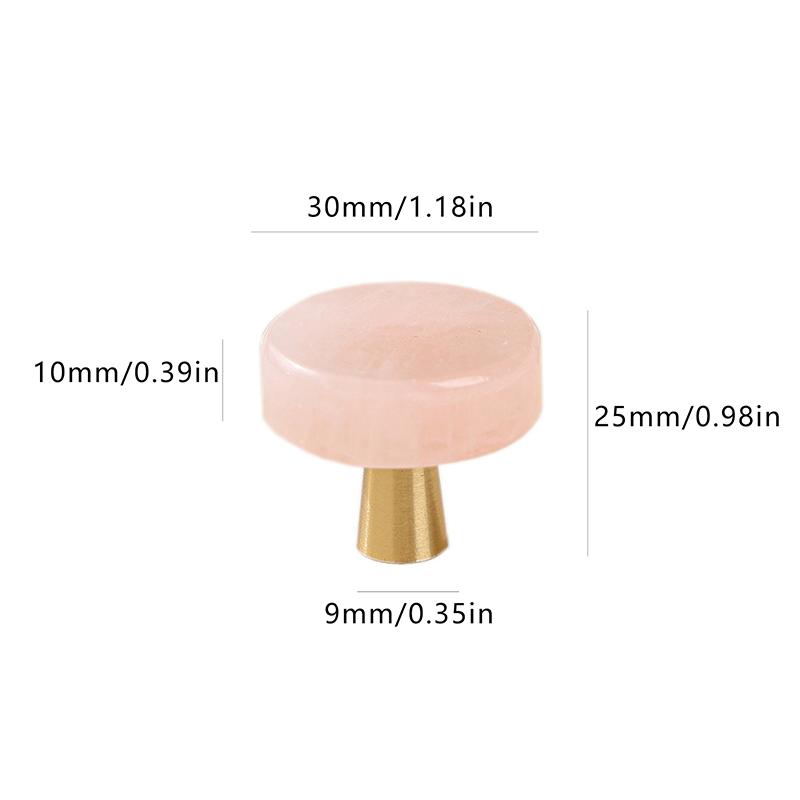 Natural Stone Brass Knob Circular Furniture Wine Cabinet Drawer Door Handle Nordic Style White Single Hole Small Handle