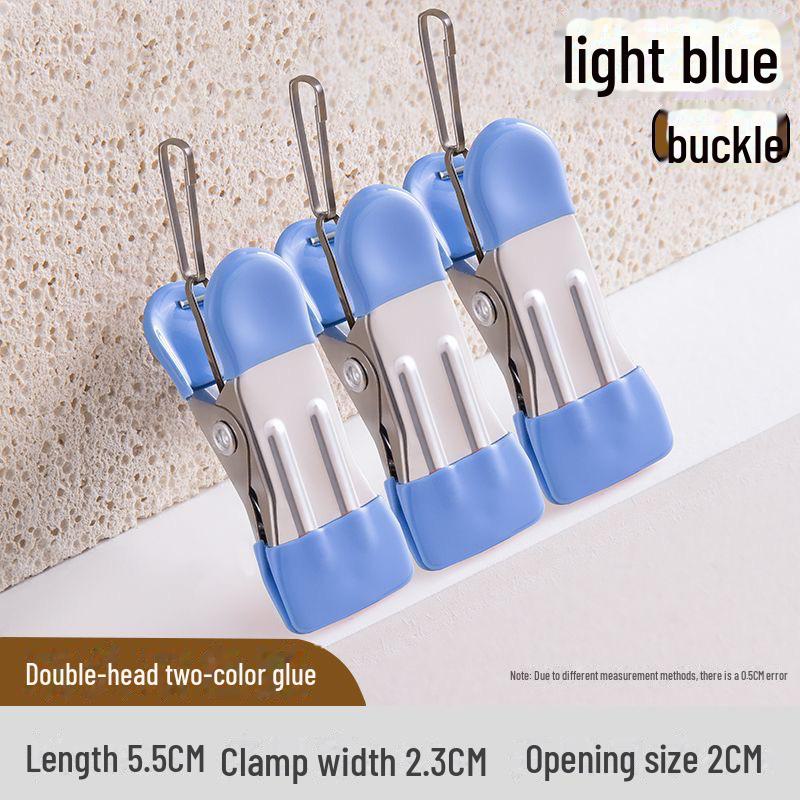 Compact Stainless Steel Windproof Clothespins - Durable Outdoor Clips for Dorms & Mosquito Nets