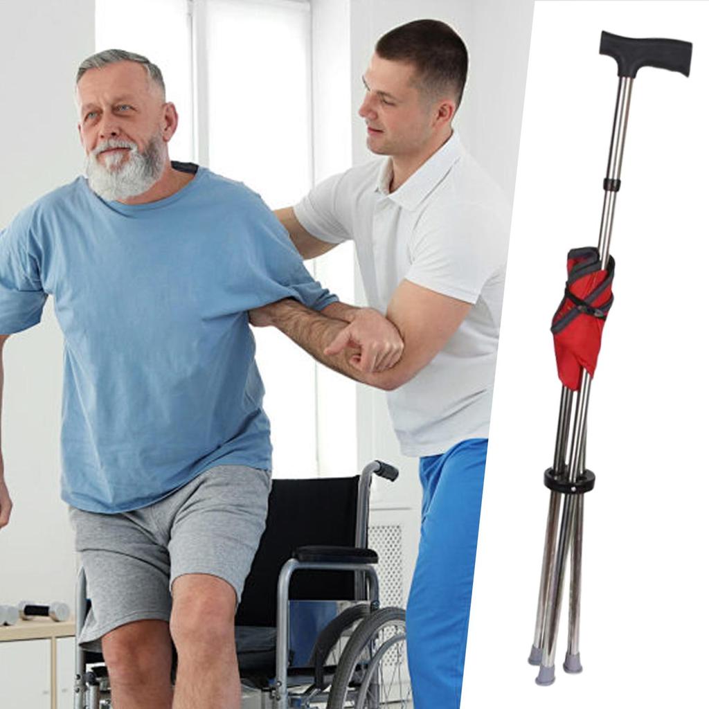 Walking Cane with Seat Foldable Walking Stick Seat Anti-slip Crutches Stool Mobility Aid for Elderly Men Women Travel Climbing