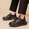 Fashion Genuine leather men's sports shoes Thick bottom comfortable casual versatile style Black Brown outdoor youth shoes High Quality