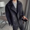Men's Short Trench Coat, Casual And Warm Woolen Overcoat
