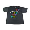 Jerzees Black Our World of Cats Paw Print Graphic T-Shirt XL Vintage 90s