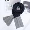 Autumn and Winter New Compact Couple Scarf Open Cross Knitted Shawl Scarf Two Color Splicing Couple Scarf