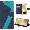 Flip Case - Samsung - Galaxy S24 - Blue Synthetic Leather - Shockproof - Magnetic