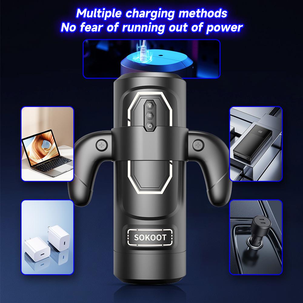 Automatic Thrusting Sucking Male Masturbator Cup Heating Penis Trainer Massager Pocket Pussy with Handle Sex Machine for Men Gay