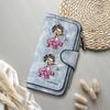  Cute Duck Printed Denim Style Women Casual Long Wallet Portable Daily Card Holder