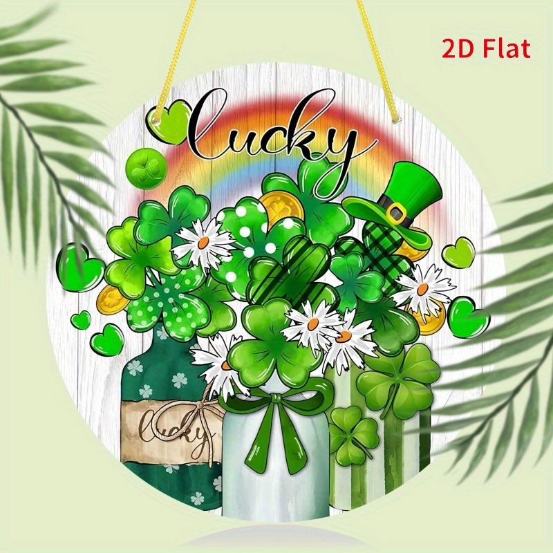 2D Flat Acrylic Lucky Clover Decoration, Indoor and Outdoor Decoration - No Battery/electricity Required, Shop Decoration, Durable Outdoor Decoratio