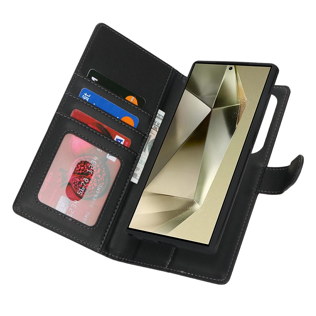 For Samsung Galaxy S24 Ultra Wallet Magnetic Case Anti-Drop Detachable PU Leather Phone Cover