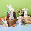 1 Set Easter Rabbit Table Sign Farmhouse Rustic Bunny Decoration Home Office Spring Easter Holiday Party Table Centerpiece Ornament