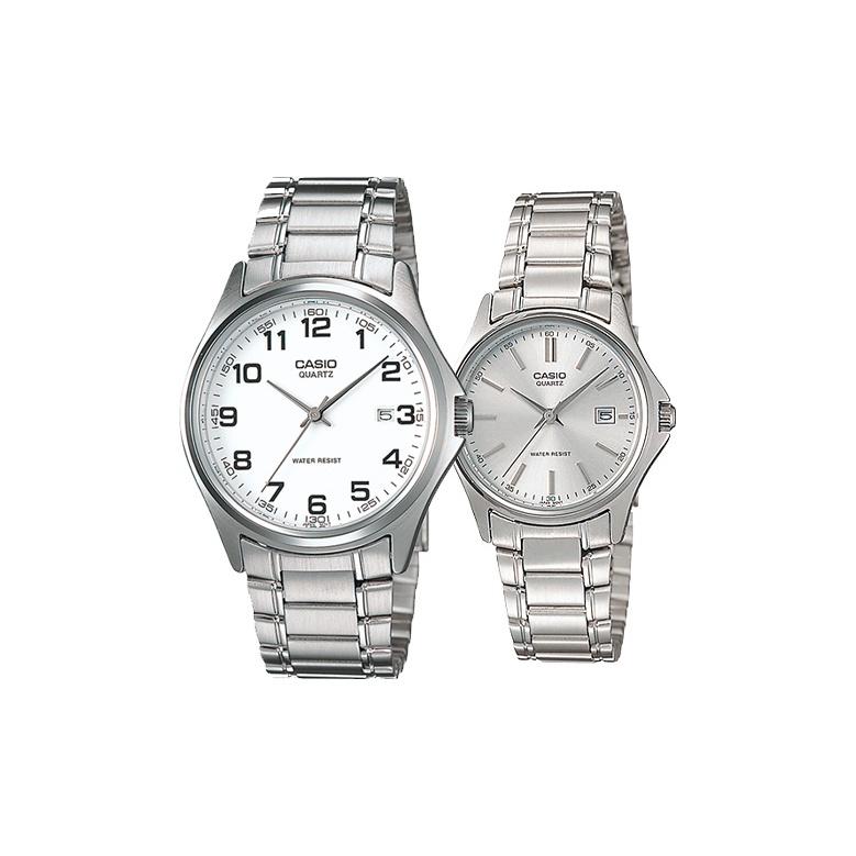 CASIO Unisex Pair Table Series White Watch MTP-1183A-7B P-1183A-7A Regular Watch Box