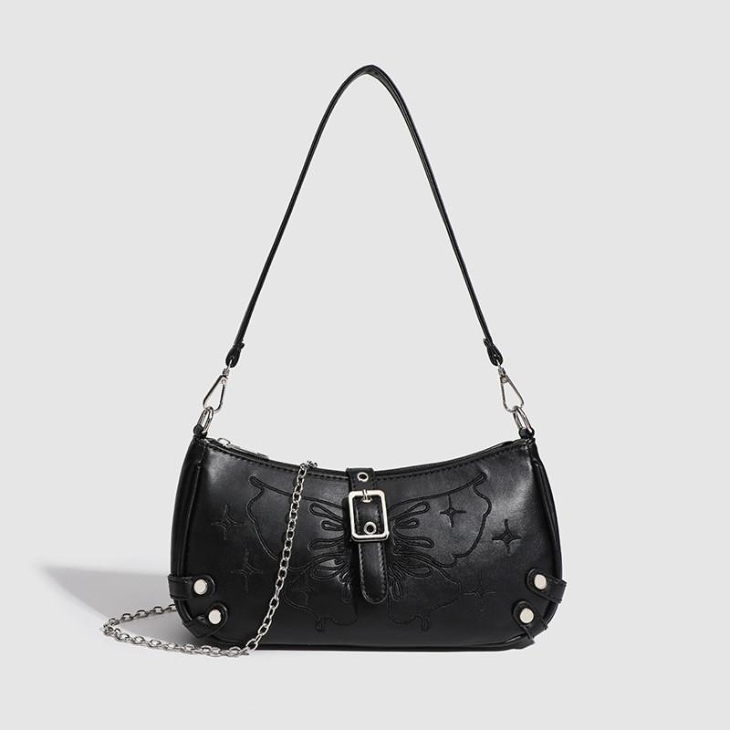 Ielgy Underarm Bag Texture One-Shoulder Messenger Silver Fashion All-Match Texture Bag