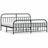 Metal Bed Frame with Headboard and Footboard Black 193 X 203 Cm