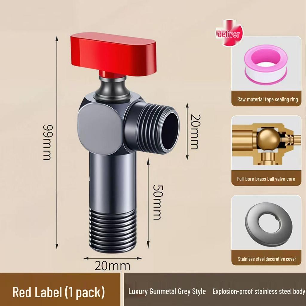 304 Stainless Steel Angle Valve for Toilet: Hot and Cold Water Valve Switch with 4-Point Eight-Character Stop Valve for Water Heater.
