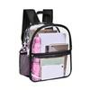 PVC Transparent Double Shoulder Backpack Waterproof Outdoor Portable Backpack Large Capacity Simple Student Schoolbag