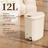 Pedal Bathroom Trash Can for Kitchen Hotel Home or Office 8/12L Trash Can with Lid for Household and Professional
