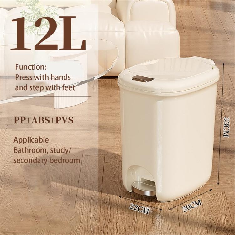 Pedal Bathroom Trash Can for Kitchen Hotel Home or Office 8/12L Trash Can with Lid for Household and Professional