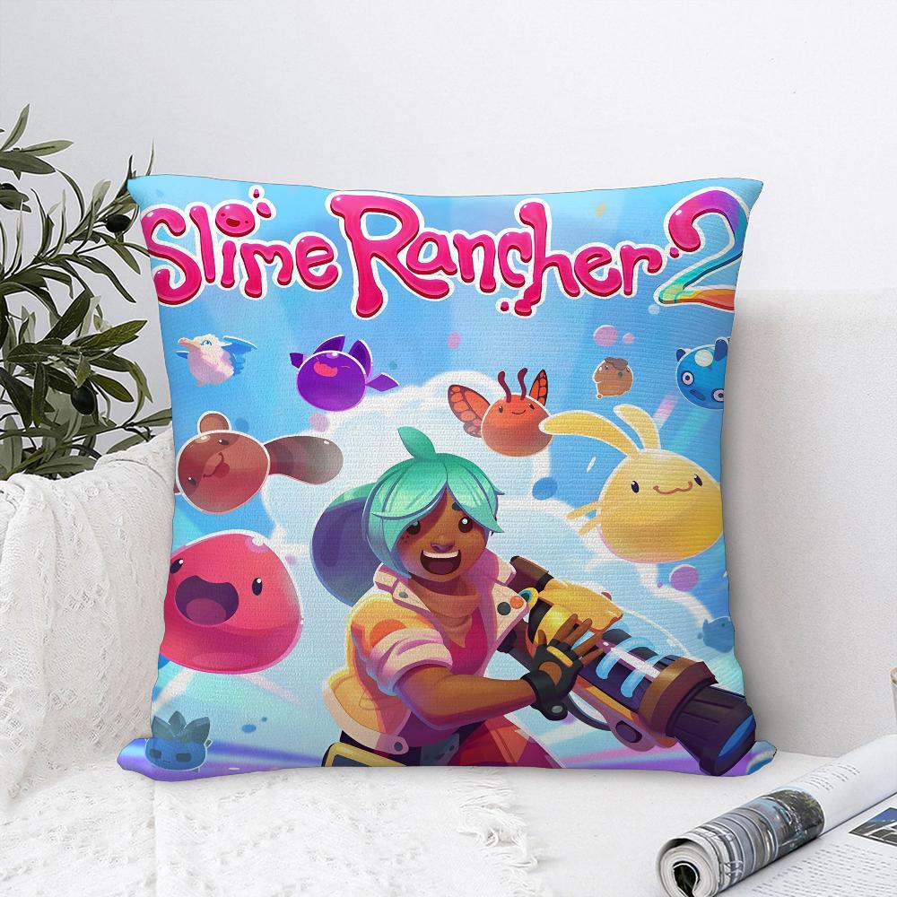 

S-Slime R-Ranchers Game Pillow Case Plush Fabric Soft Pillowcase Double Sided Print Sofa Cushion Cover Throw Pillow Cover 16x16Inch