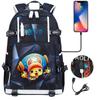 Anime Print USB Backpack Large Capacity Youth Student Bookbag Casual Travel Daypack