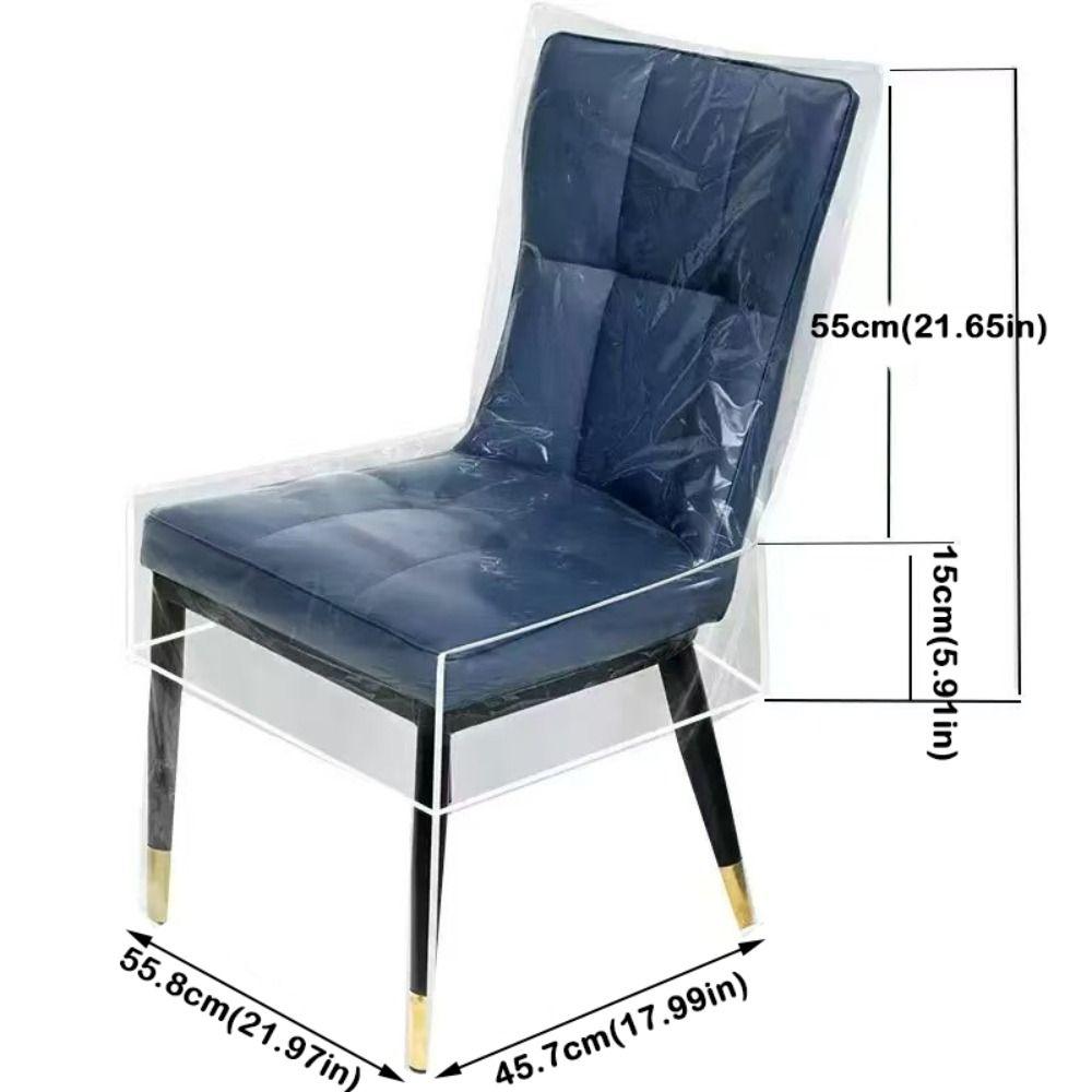 New Transparent Chair Cover PVC Anti Scratch Dining Chair Slipcover Waterproof Backrest Chair Covers for Home Dining Room