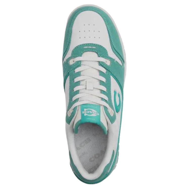 Coach Soho Fabric Leather Round Toe Lace Up Low Top Sneakers Men Sneakers Teal CBN96-XEQ