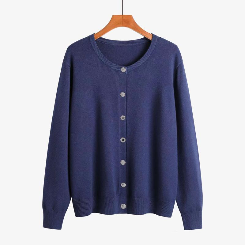Women Cardigans Sweater O-neck Elasticity Coats Spring Autumn Knitted Cashmere Cardigans Solid Single Breasted Womens Sweaters