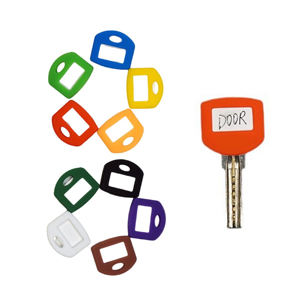 80Pieces Colorful Silicone Key Identification Sleeves Silicone Texture for Home and Office and School Key Management