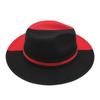 Double Color Black And Red Woolen Felt Hat Party Flat-Brimmed Jazz Top Hat Sample