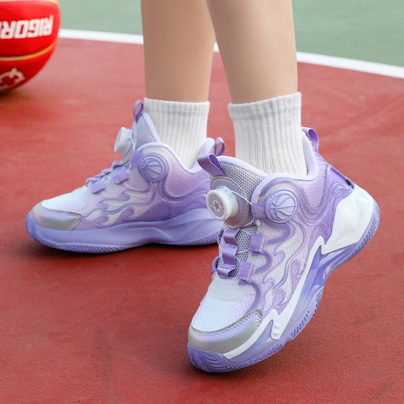 Children's Basketball Shoes Lightweight Classmates Summer Comfortable Breathable Mesh Children's Sports Shoes Red Rabbit Middle School Child
