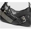 ZR Fashionable Niche Retro Brown Black Hot Girl Armpit Bag One-shoulder Women's Belt Decorative French Stick Portable