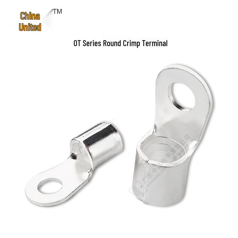 Central Connection OT Copper Wire Lug 1-25 sq. mm Cold Crimp Round Terminal O-Type Purple 