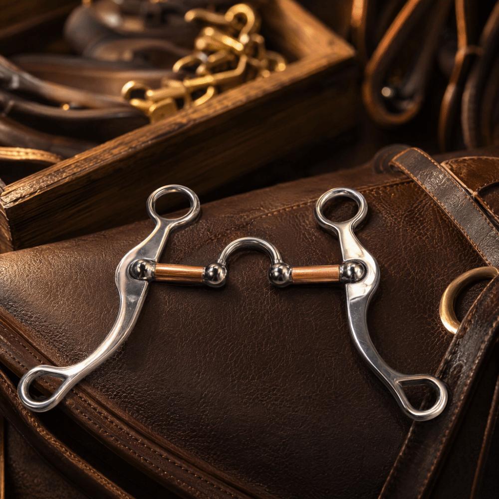 Rose Gold Plated Horse Snaffle Bit Stainless Steel Equestrian Equipment  Artificial Horse Farms