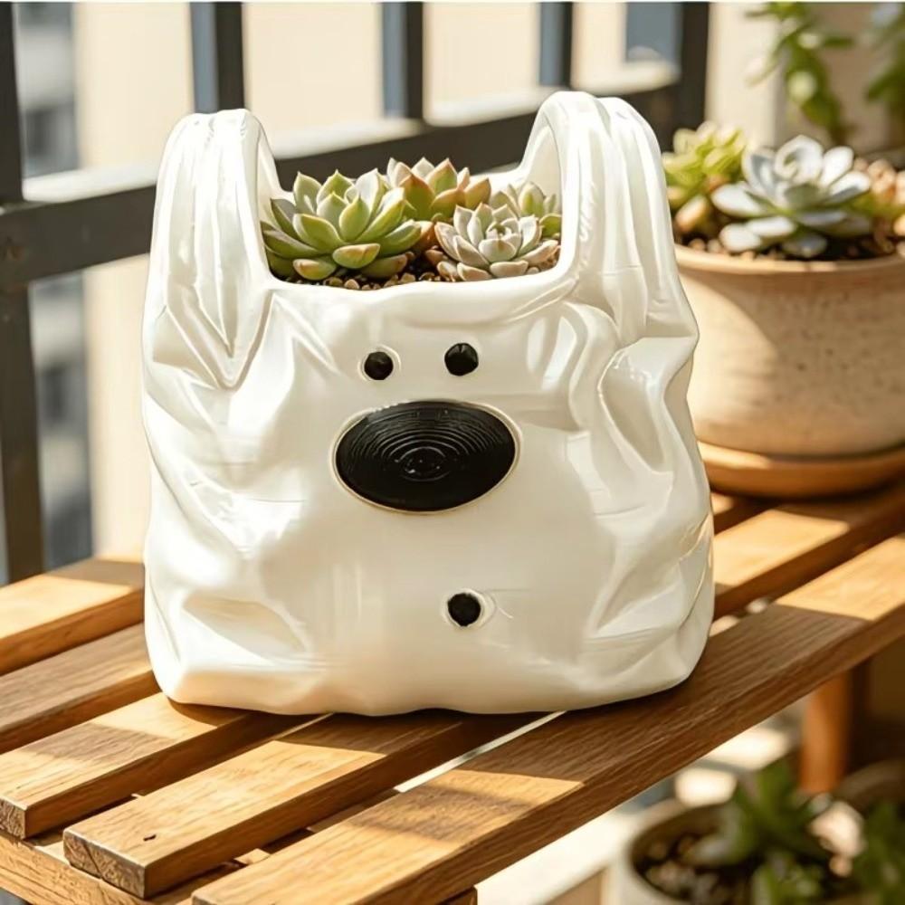 Estuche de Cerámica Estilo Bolso Portadocumentos de Escritorio con Forma de Cachorro Organizador de Escritorio