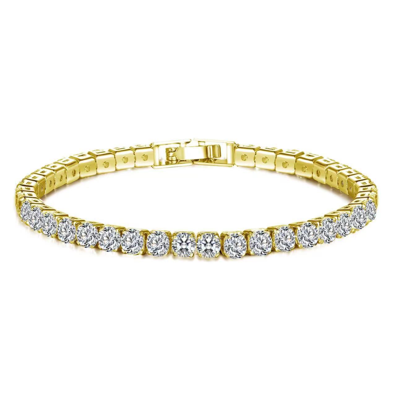 Exquisite 4mm Hip Hop Full Diamond Round Bracelet