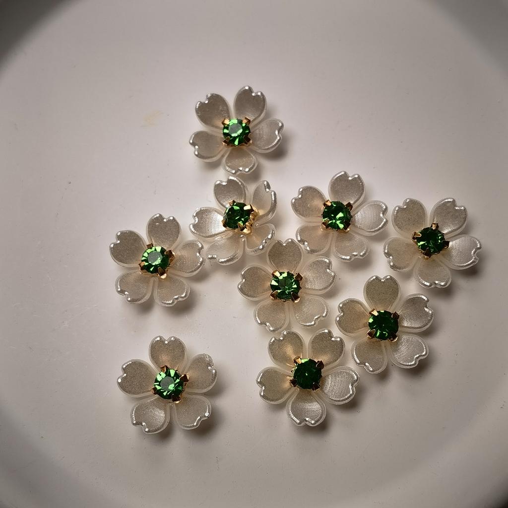 Plastic Rhinestone Flower-Shaped Decorations DIY Hair Accessories Clothing Ornament Handmade Bouquet Flower Heads Material