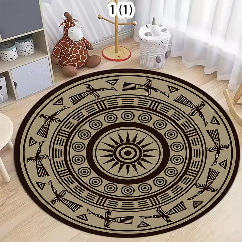 2D Chinese Tai Chi Naturalize Yin and Yang Round Carpet Rug for Living Room Bedroom Child Decor,Pet Area Rug Non-slip Floor Mat