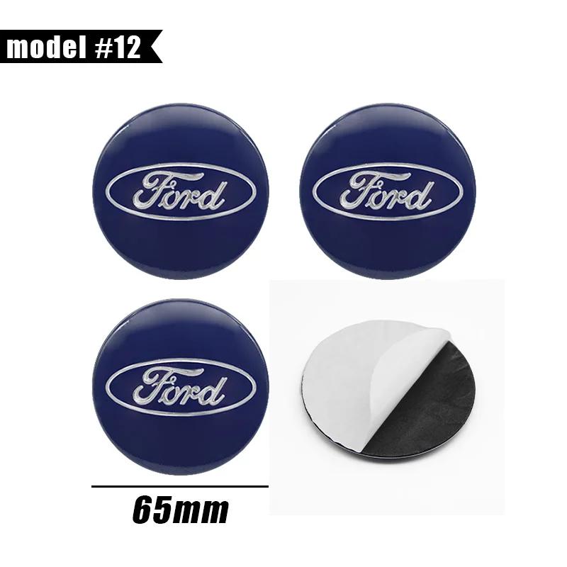 Car Sticker Hot For Ford 4Pcs 56/60/65mm Car Wheel Stickers Center Hub Cap Car Emblem Badge Decal For Ford Focus Fiesta Ranger M