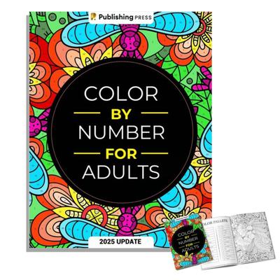Color by Number for Adult 75 Beautiful Pictures Anxiety Therapy Coloring Book for Relaxation Stress Relief