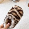Children's cotton slippers Winter leopard print slippers Student leisure one-footed cotton tow classmate baby fluffy shoes