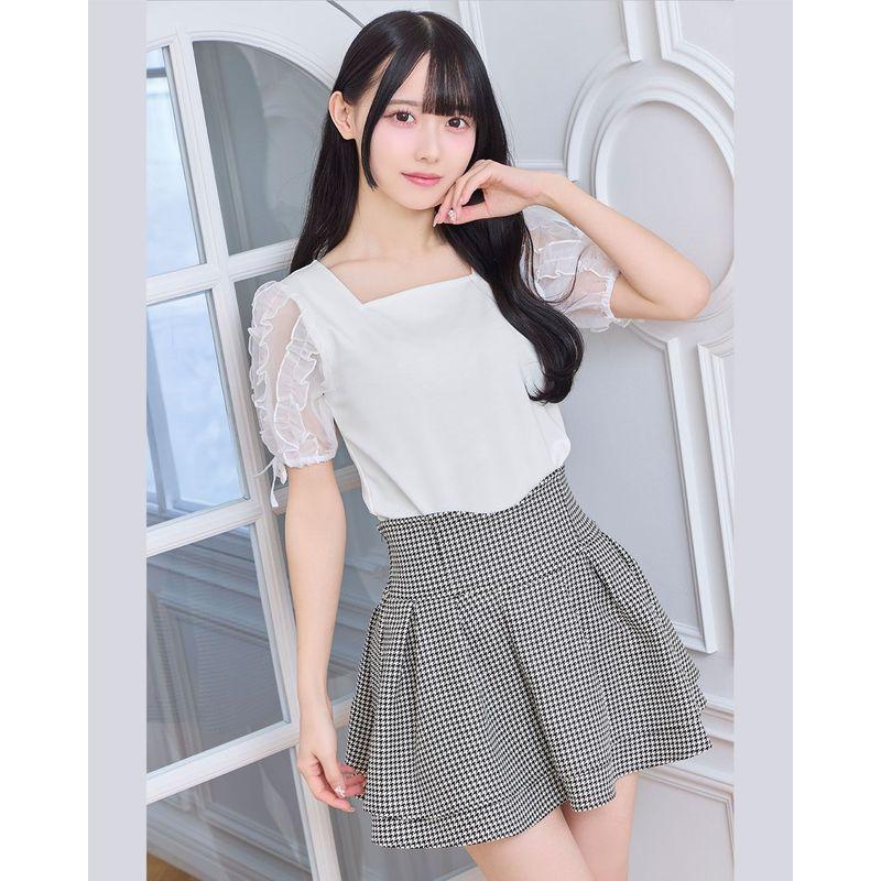 

Qingcheng Time Self-Retained Super Popular Houndstooth Series Radian Waist Slim Looking Inner Pants Sweet Short Skirt